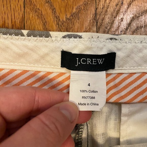 J CREW Cream & Grey Polkadot 100% Cotton Shorts(4) - Picture 8 of 8